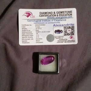 Certified GIE African Alexandrite 10.10cts